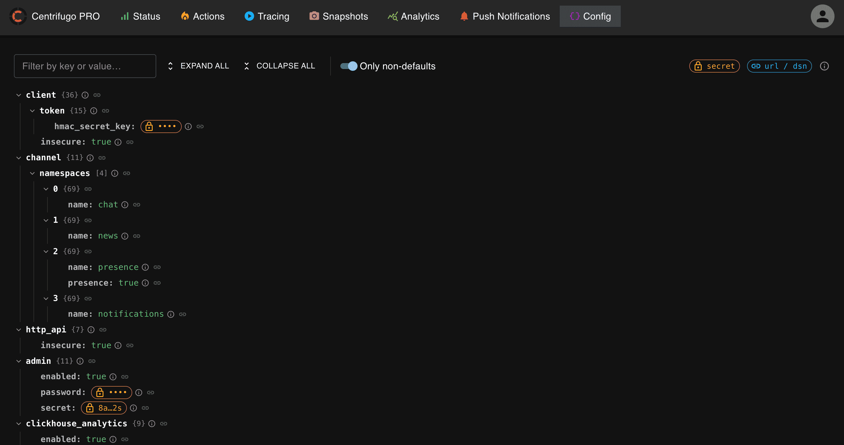 Admin config viewer