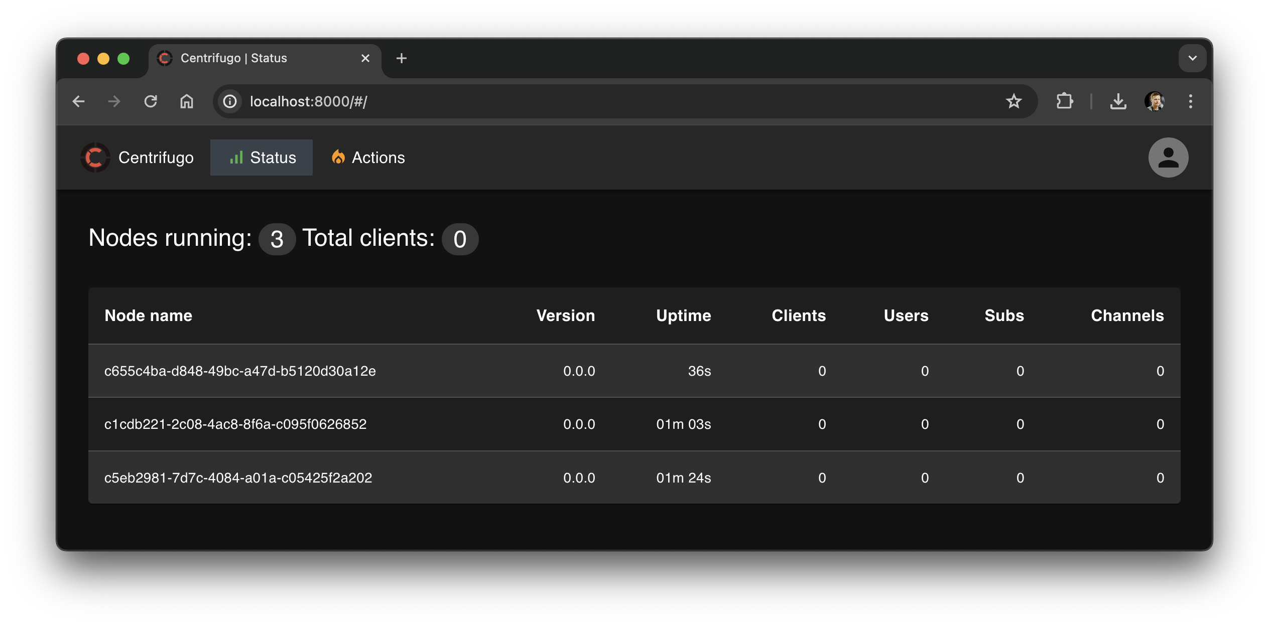 Admin web panel
